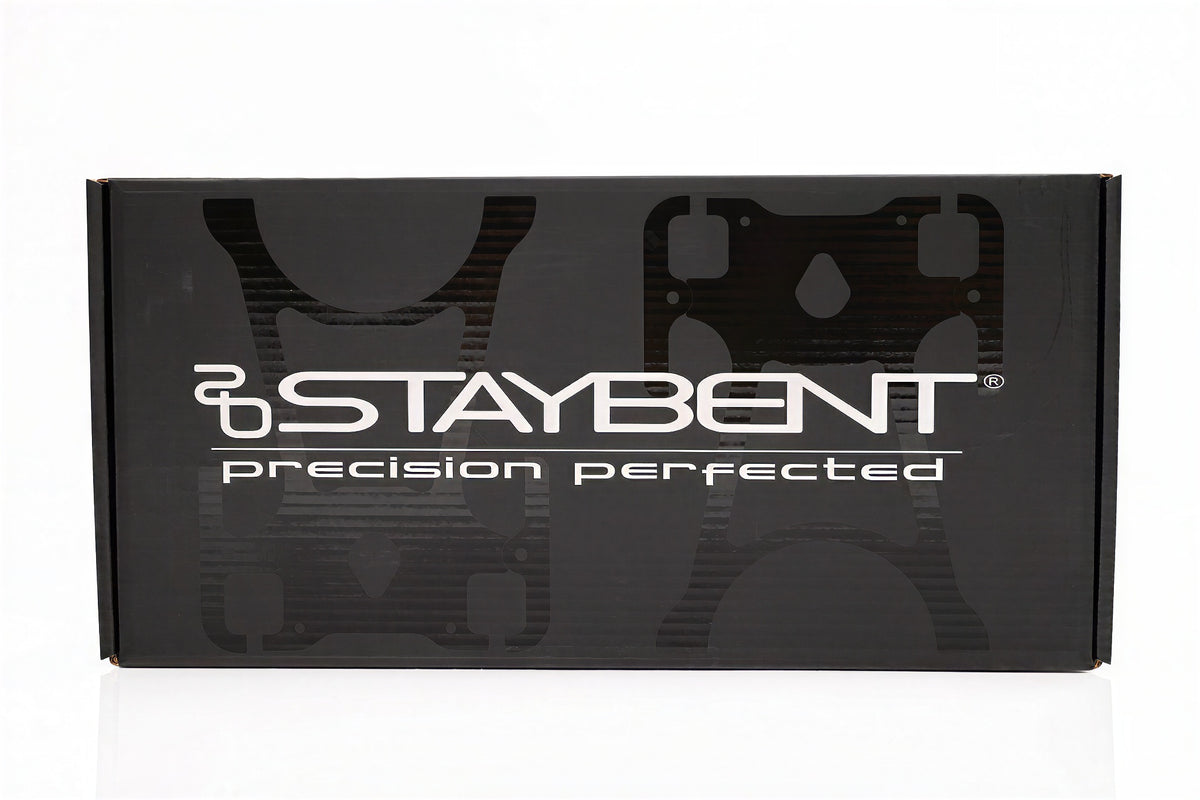 StayBent PRO sharpening jig, black StayBent shipping box, precision perfected
