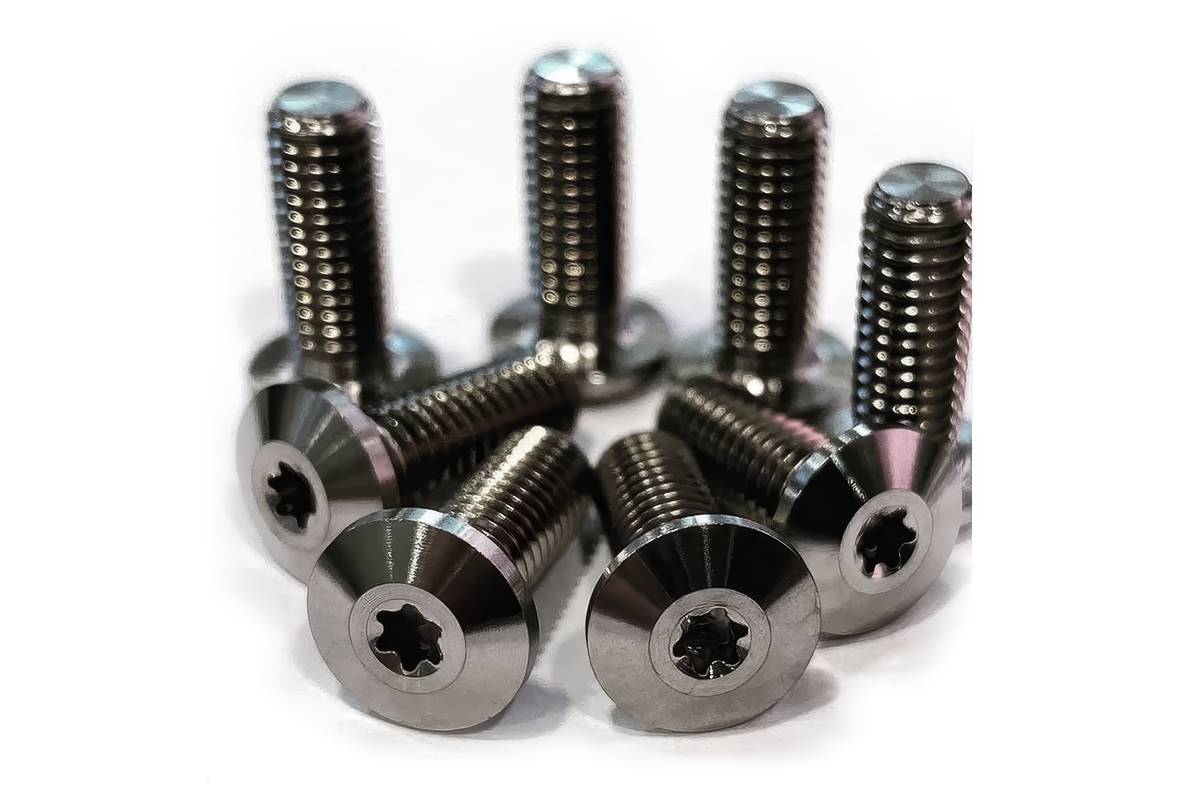 Vis Torx en titane StayBent pour cupules short-track, lot de huit à empreinte étoile