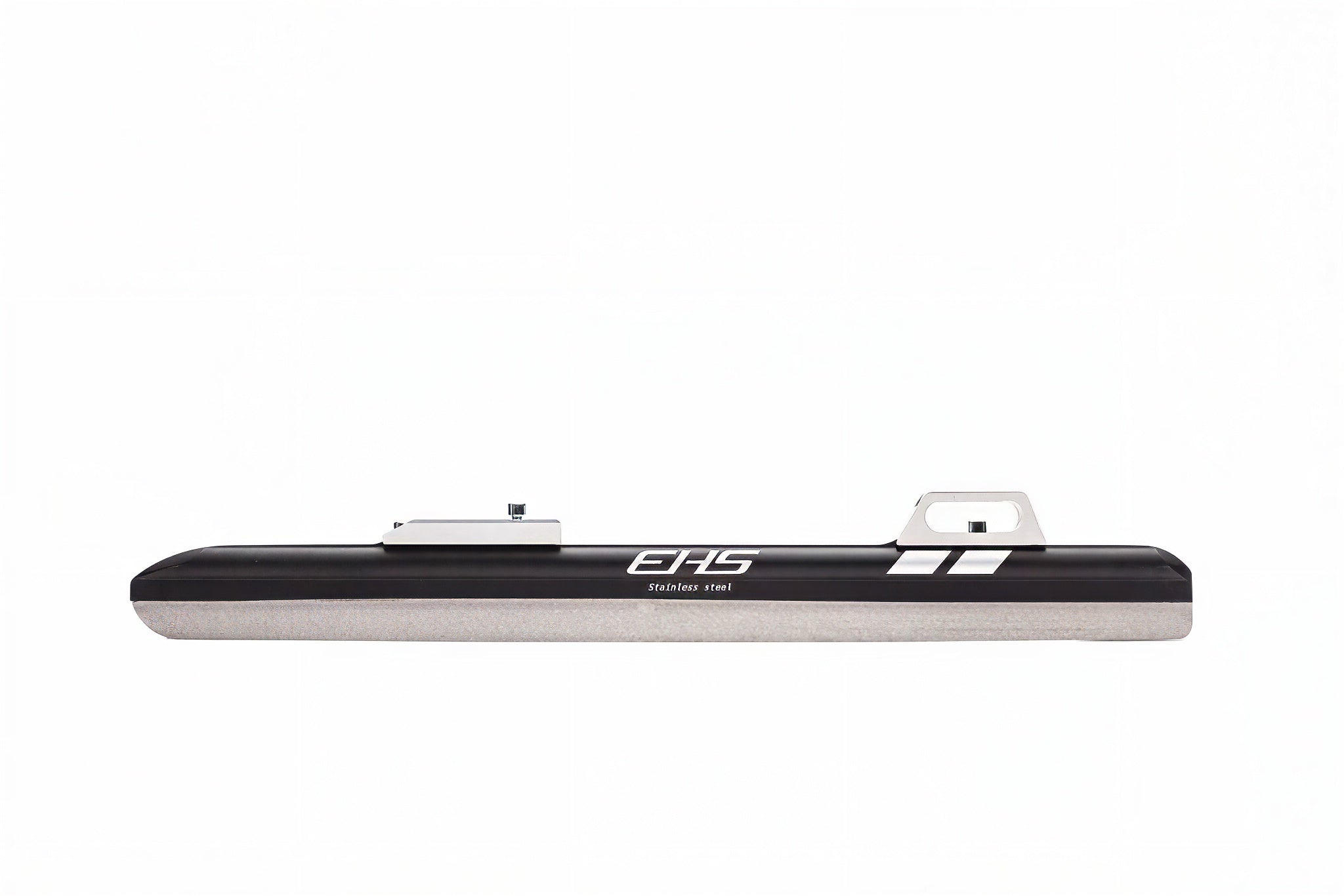 EHS Stainless-steel fixed long track blade, side profile showing the fixed mounting plates