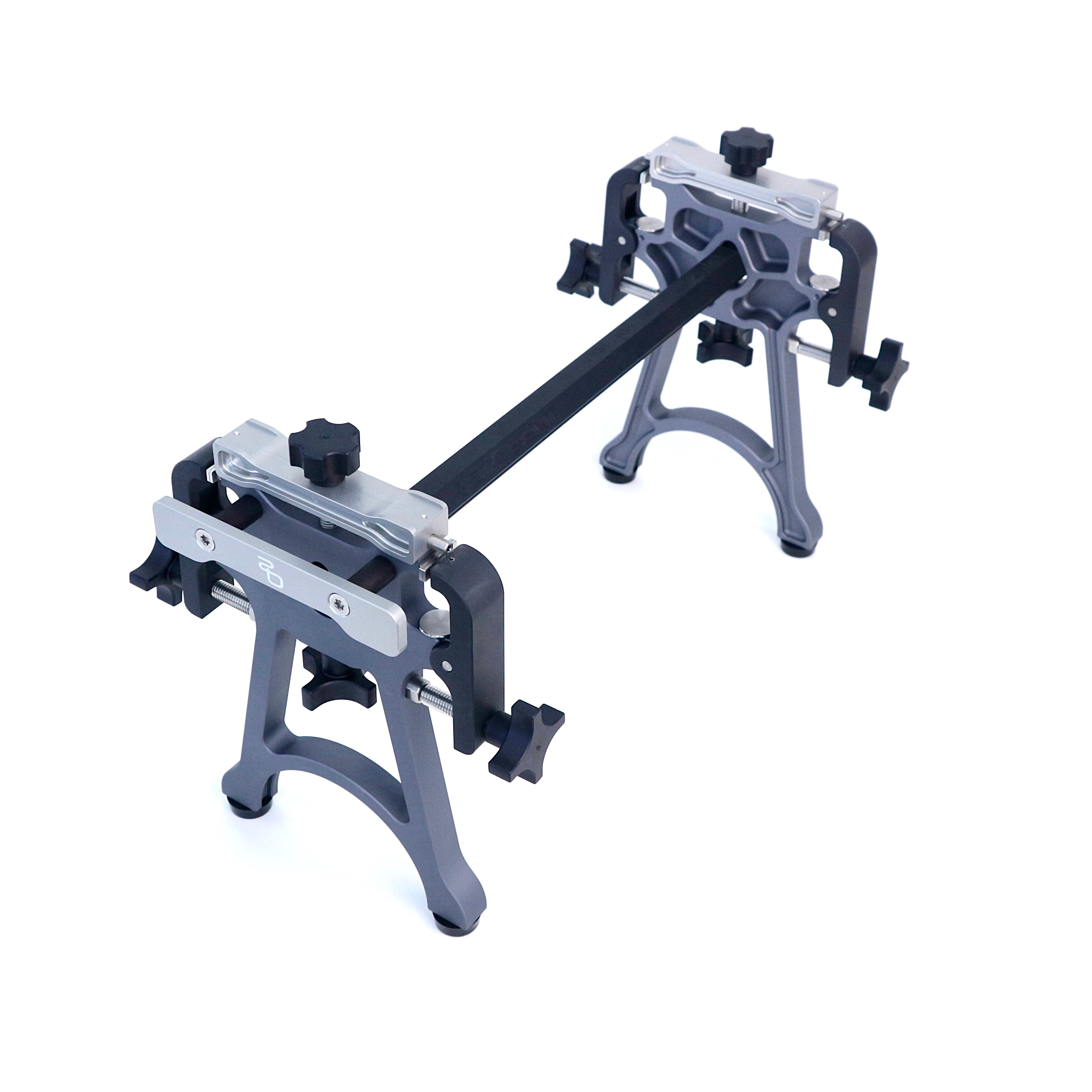 StayBent PRO sharpening jig, three-quarter from the opposite side, complete frame