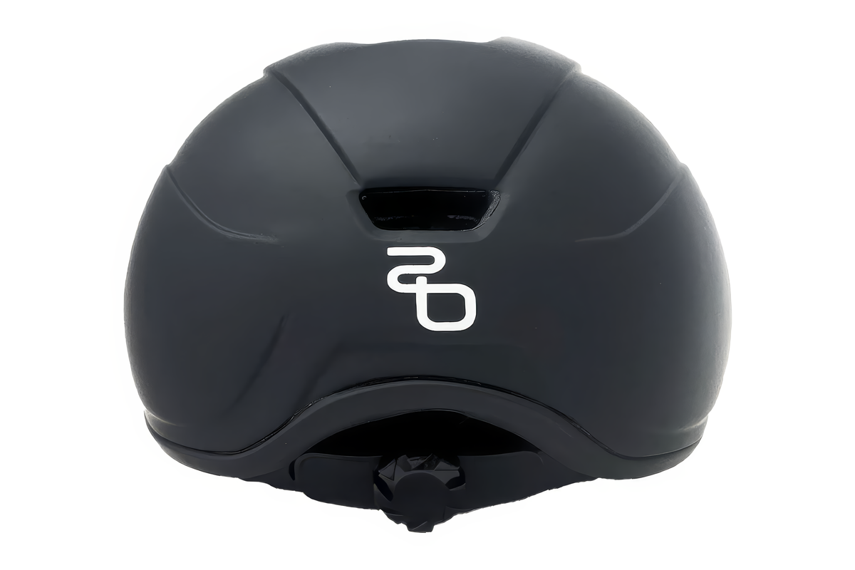 Casque de patinage de vitesse StayBent noir mat, vue de dos avec la molette de réglage